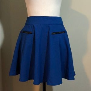 Pocket look retro flirty zipper skirt